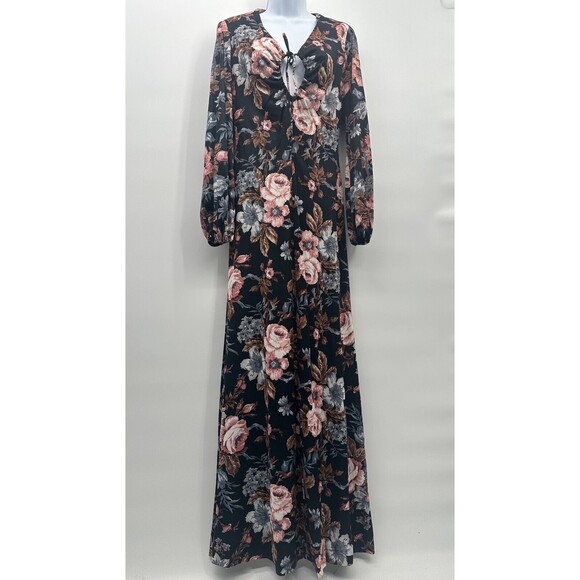 1970s "Sunday's Child, California" Pyschedelic‎ Maxi Dress M - Picture 14 of 15